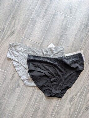 NWT Set Of x2 St. Eve Womens Gray Black Lace Hiphuggers SIZE 1X